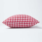 Houndstooth Cotton Cushion Cover | 60cm x 60cm | Red