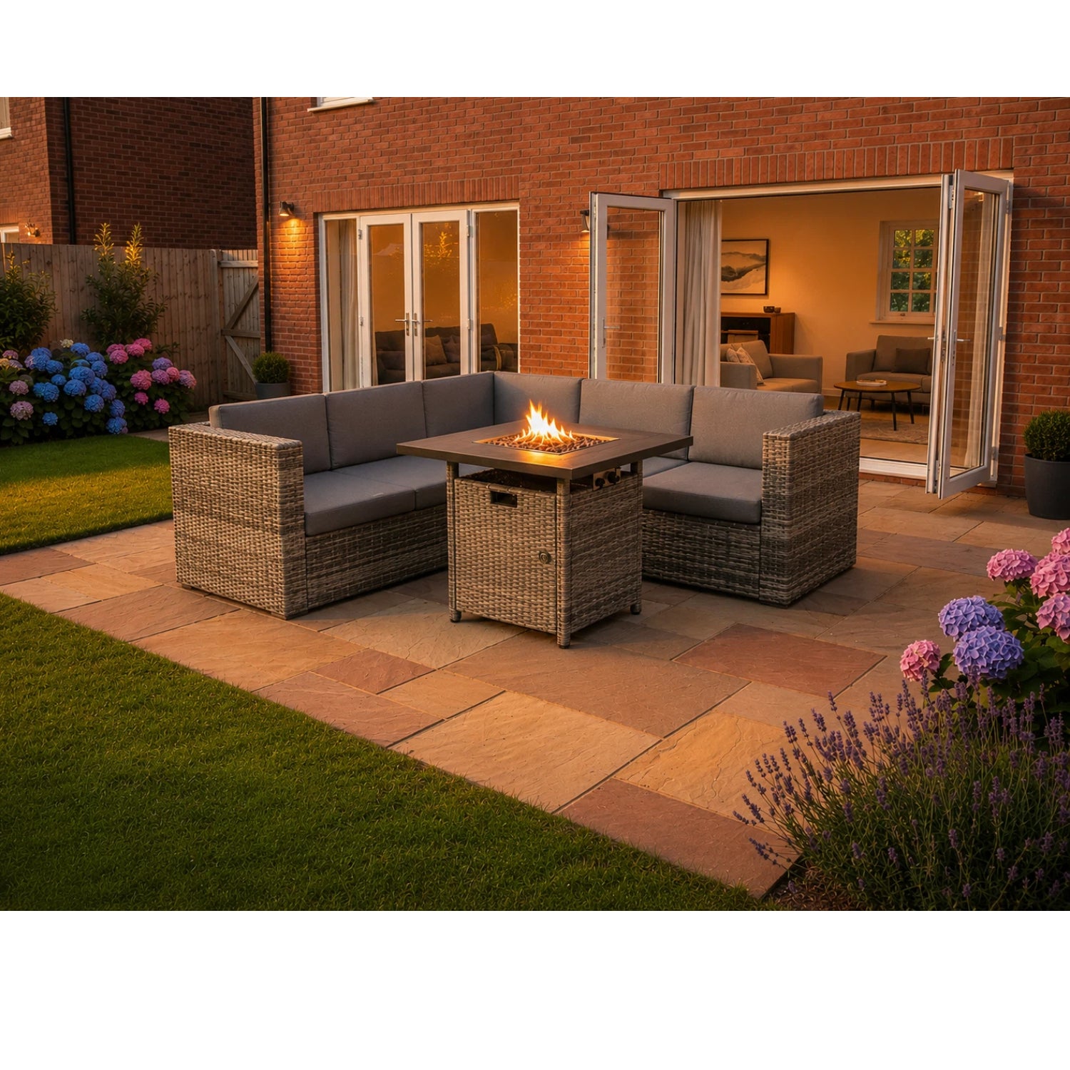 Indoor & Outdoor Living Ascot Fire Pit Garden Set