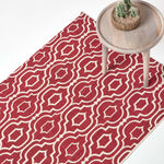 Riga 100% Cotton Printed Patterned Rug Hall Runner, 66 X 200 Cm | 120cm x 180cm | Red