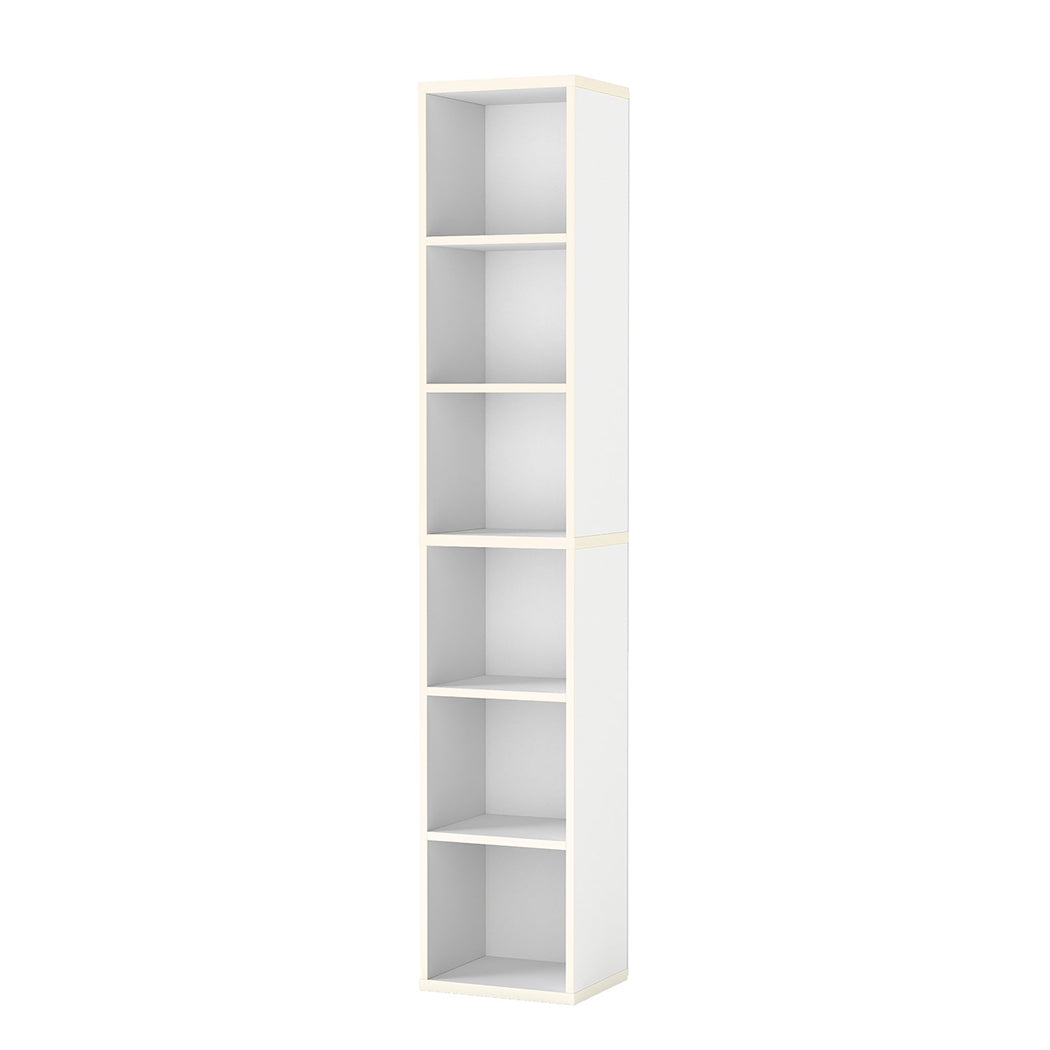 Bookcases Book Shelf Shelving Storage Unit Slim Wood Office Home | White