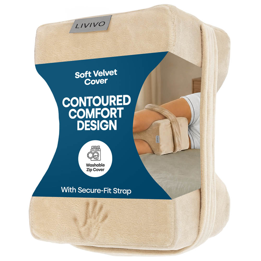 Orthopaedic Leg Pillow With Strap Fleece | One Size | Beige