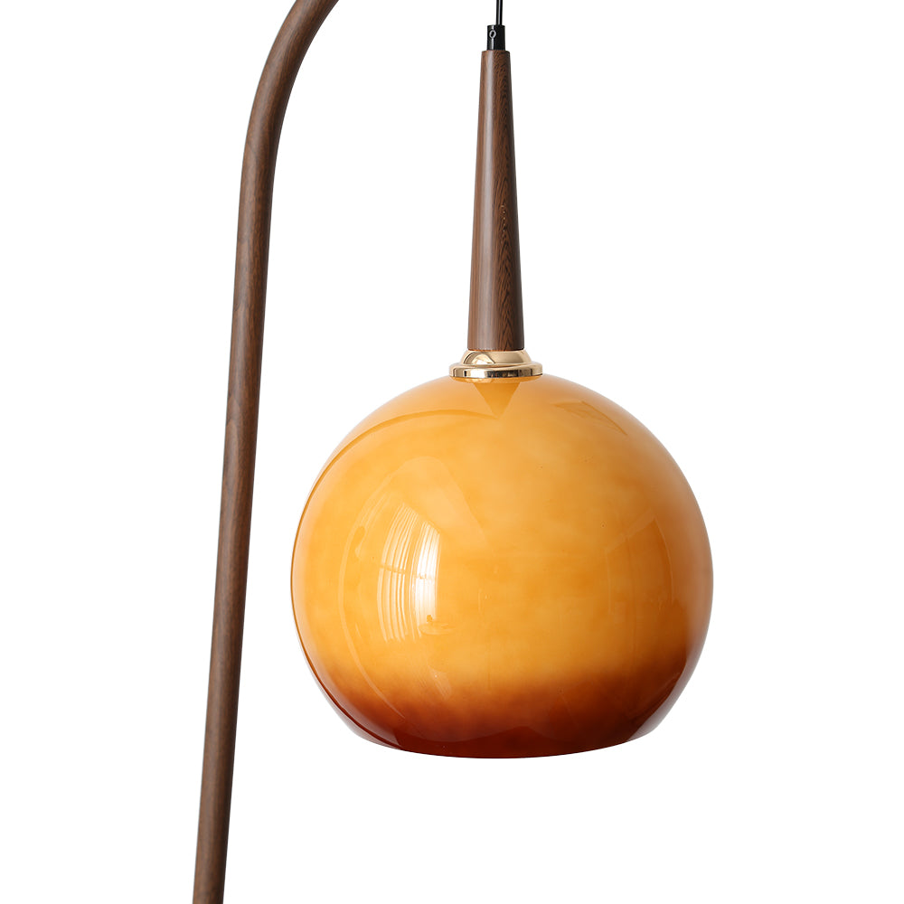 Breeins Vintage Style Floor Lamp With Irregular Design And Pomelo-shaped Lampshade