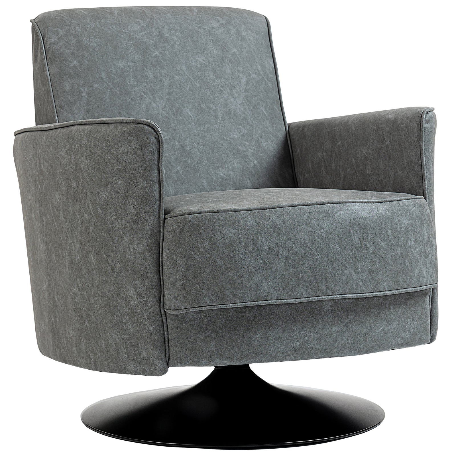 Upholstered Pu Leather Armchair For Living Room | Grey