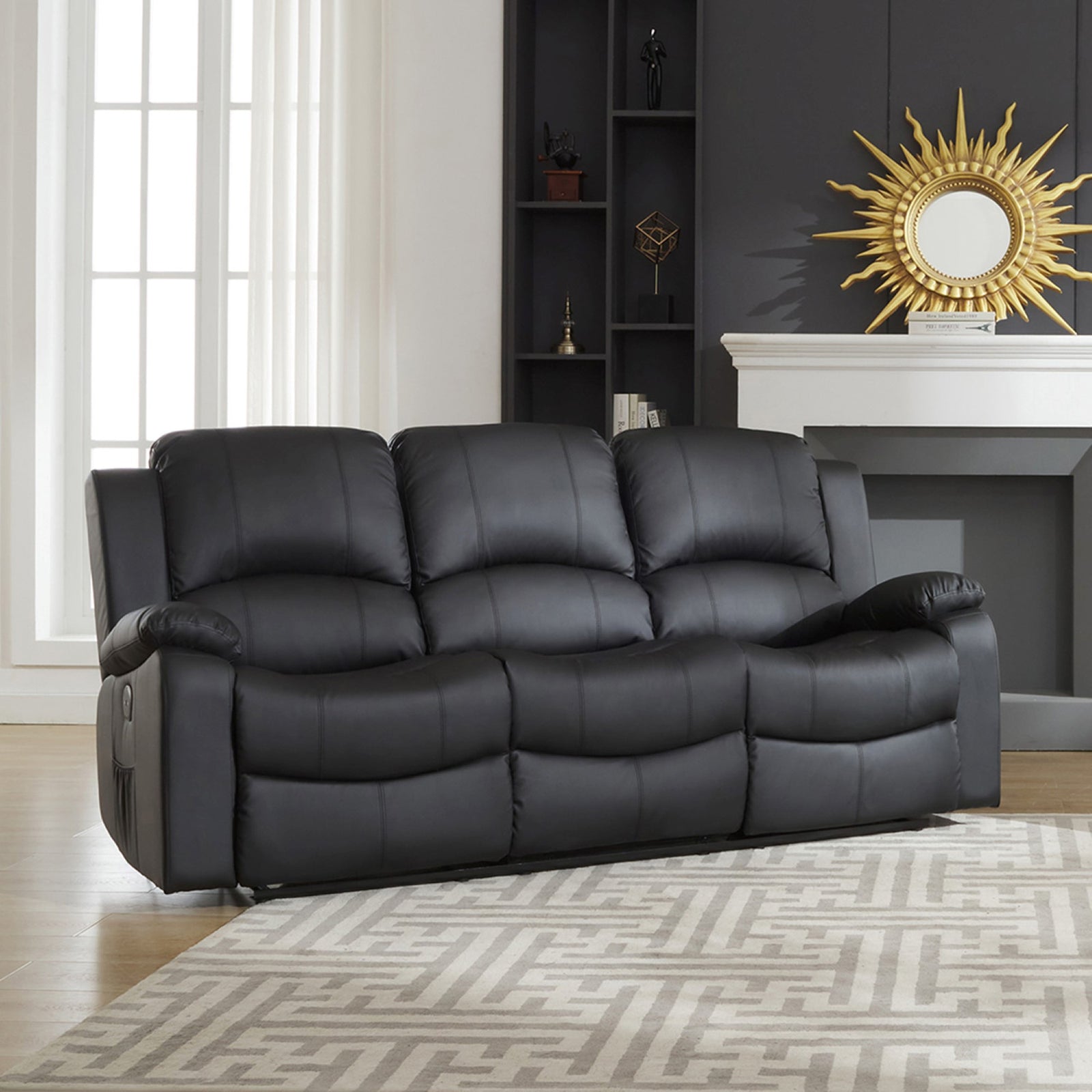 Glendale 3 Seat Electric Reclining Sofa | 3 | Black