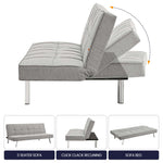 Click Clack Linen Blend Sofa Bed - 3 Seater | Grey