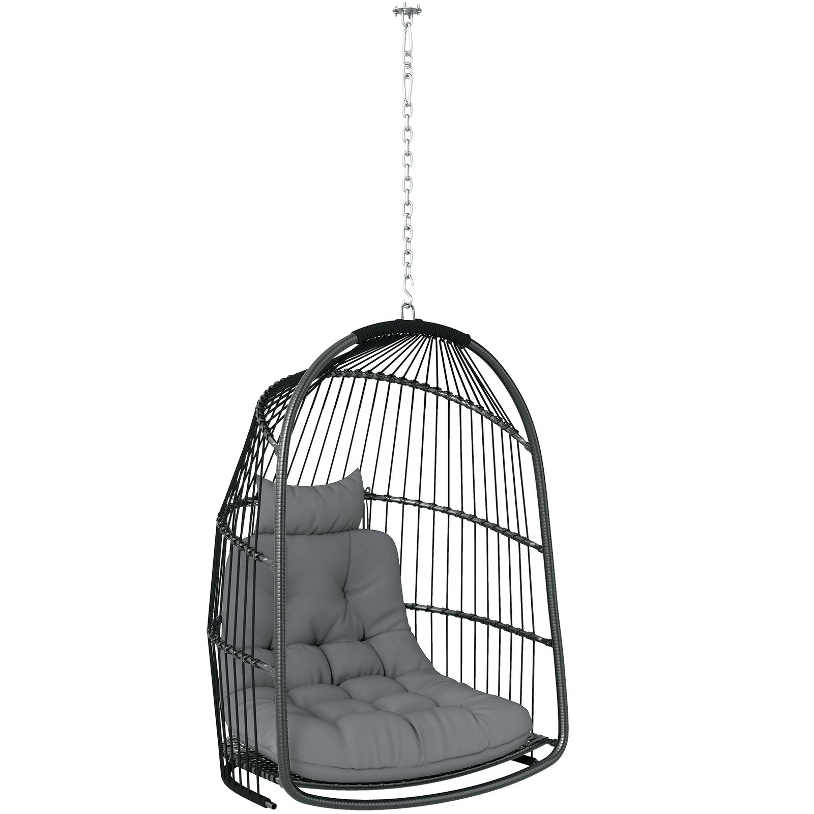 Rattan Egg Chair W/ Installation Kit, Outdoor Swing Chair