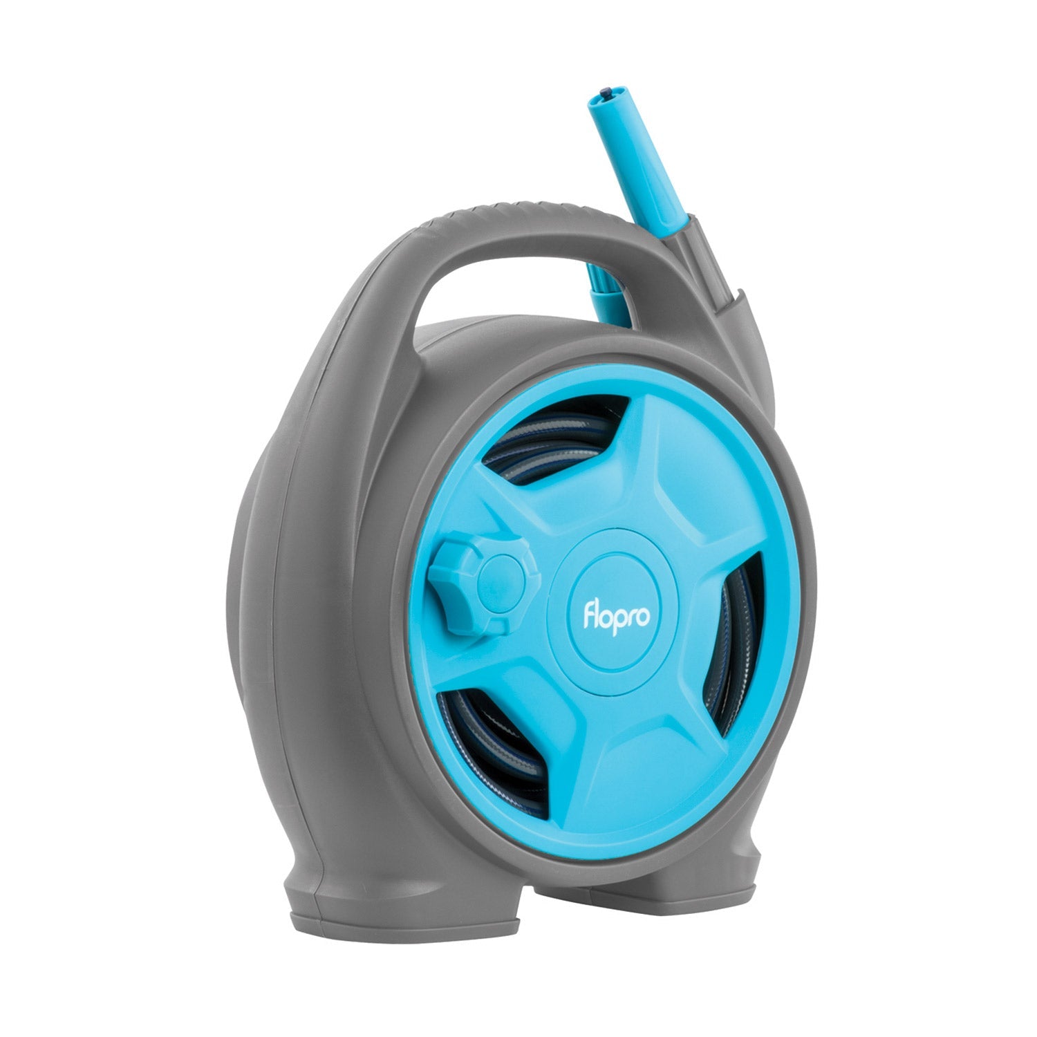 Mini Hose Reel 10m With Spray Nozzle | Blue & Grey