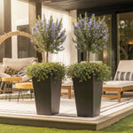 61cm Tall Black Rubber Planters - Indoor Outdoor Planter | Set-of-2