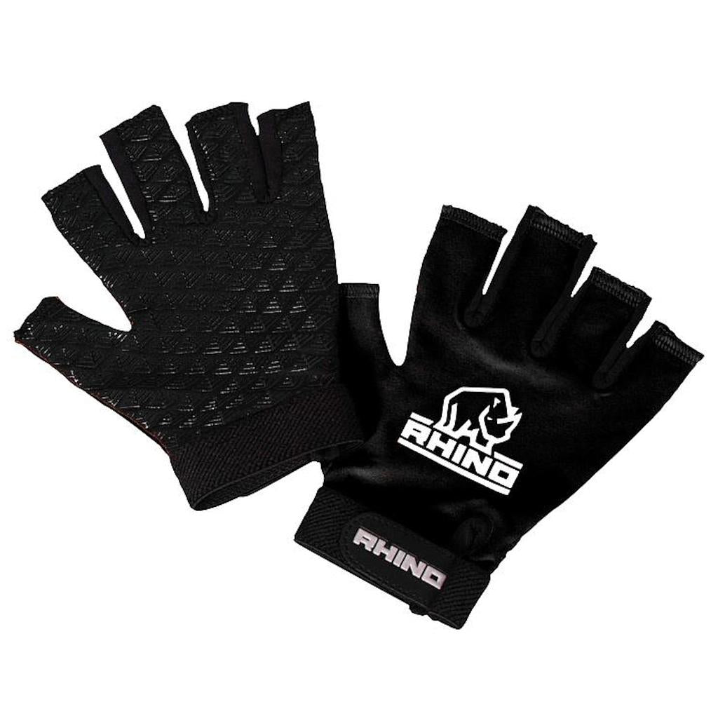 Unisex Adult Pro Half Finger Rugby Mitts | Small | Black