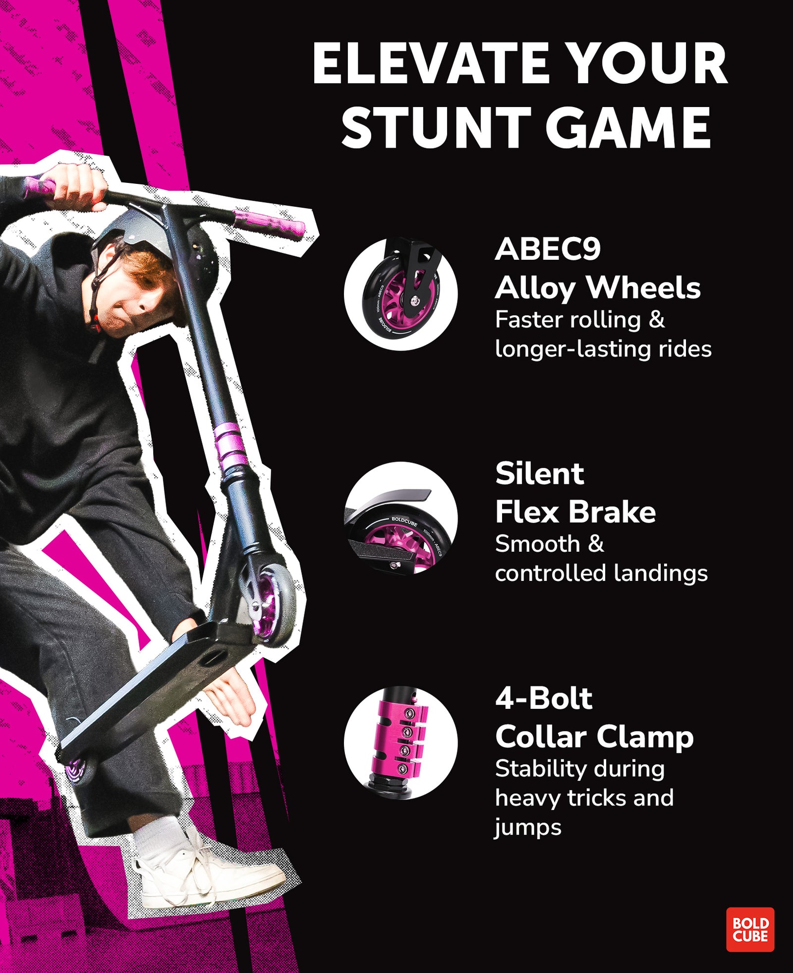 Deluxe Stunt Scooter | Pink