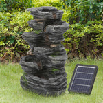 Garden Sanctuary Outdoor Solar-powered Water Fountain Rockery Decor
