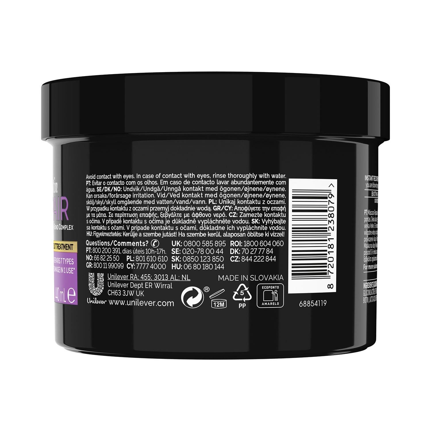 Biotin Repair Instant Recovery Mask With Biotin & Pro-bond, 6x Of 440ml