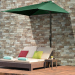 2.3m Half Round Parasol W/ Crank Handle | Green