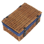 Wicker Double Steamed 35cm Empty Hamper Basket | Blue