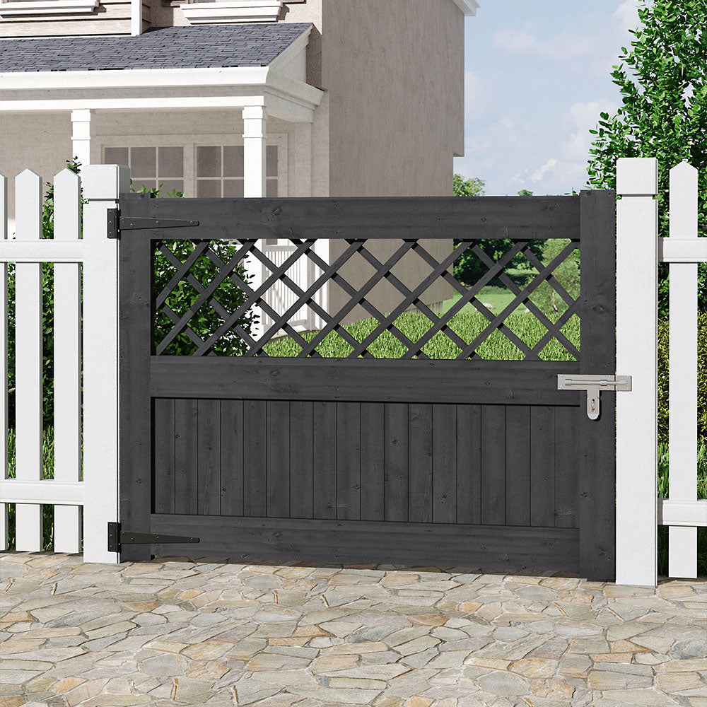 120cm W X 90/120cm H Rhombus Garden Wood Fence Gate | 90cm