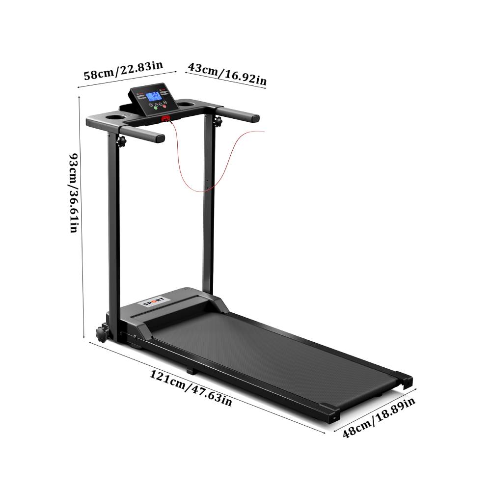 Folding Protective Indoor Treadmill | Black