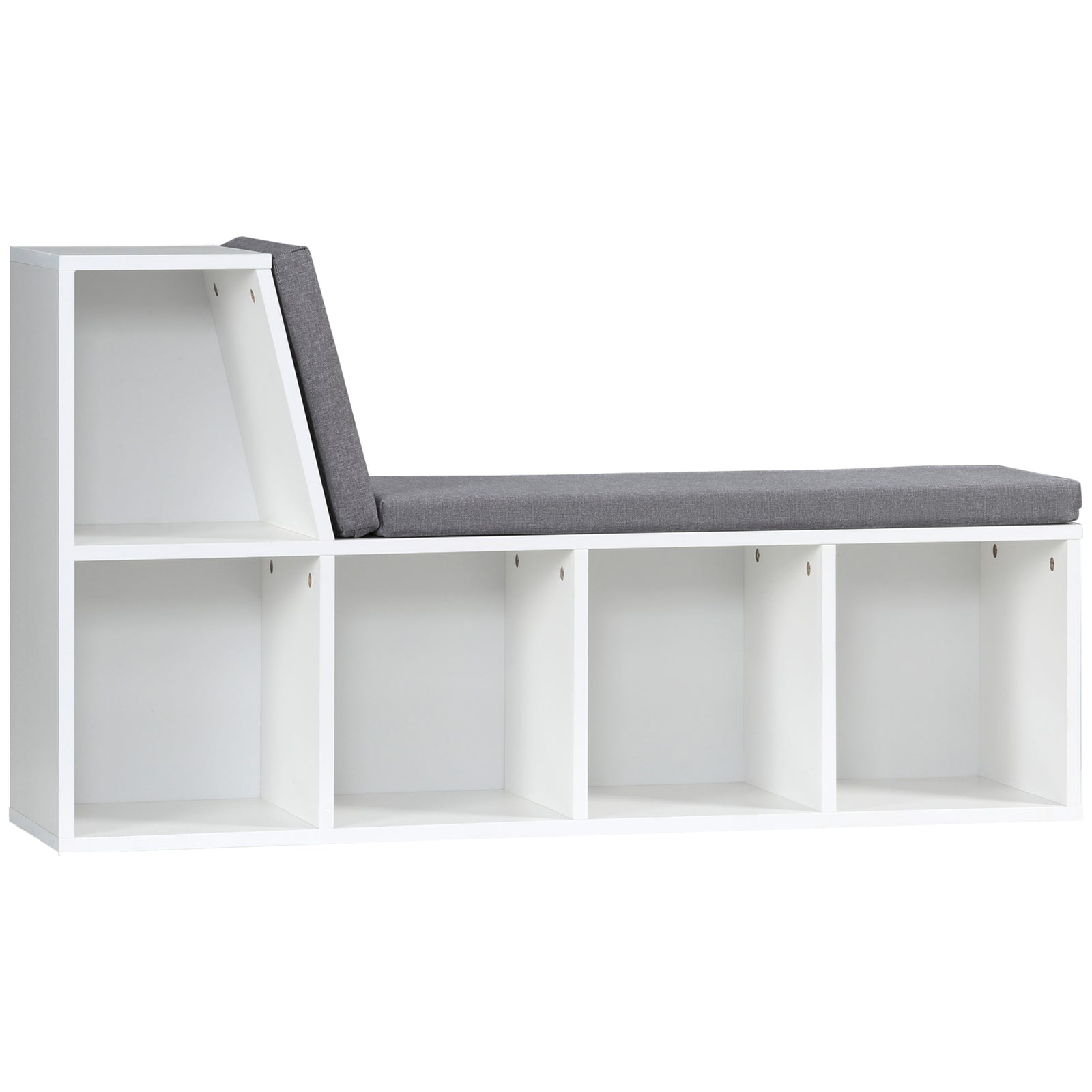 2 Tier Bookcase With Removable Cushions Storage Cabinet