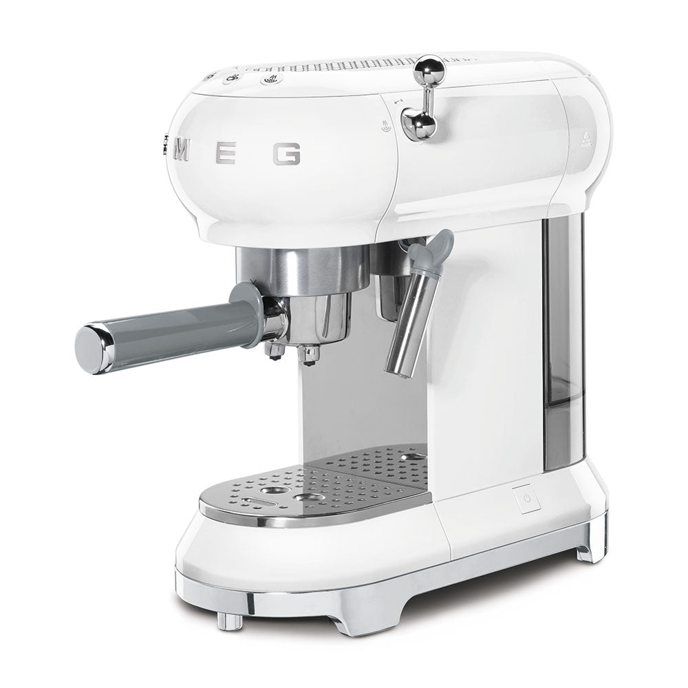 Ecf01 Retro Style Espresso Coffee Machine | White