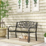 Metal Garden Bench 2 Seater Outdoor