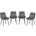 Colorado Dining Table With 4 Erica Velvet Chairs | One Size | Grey