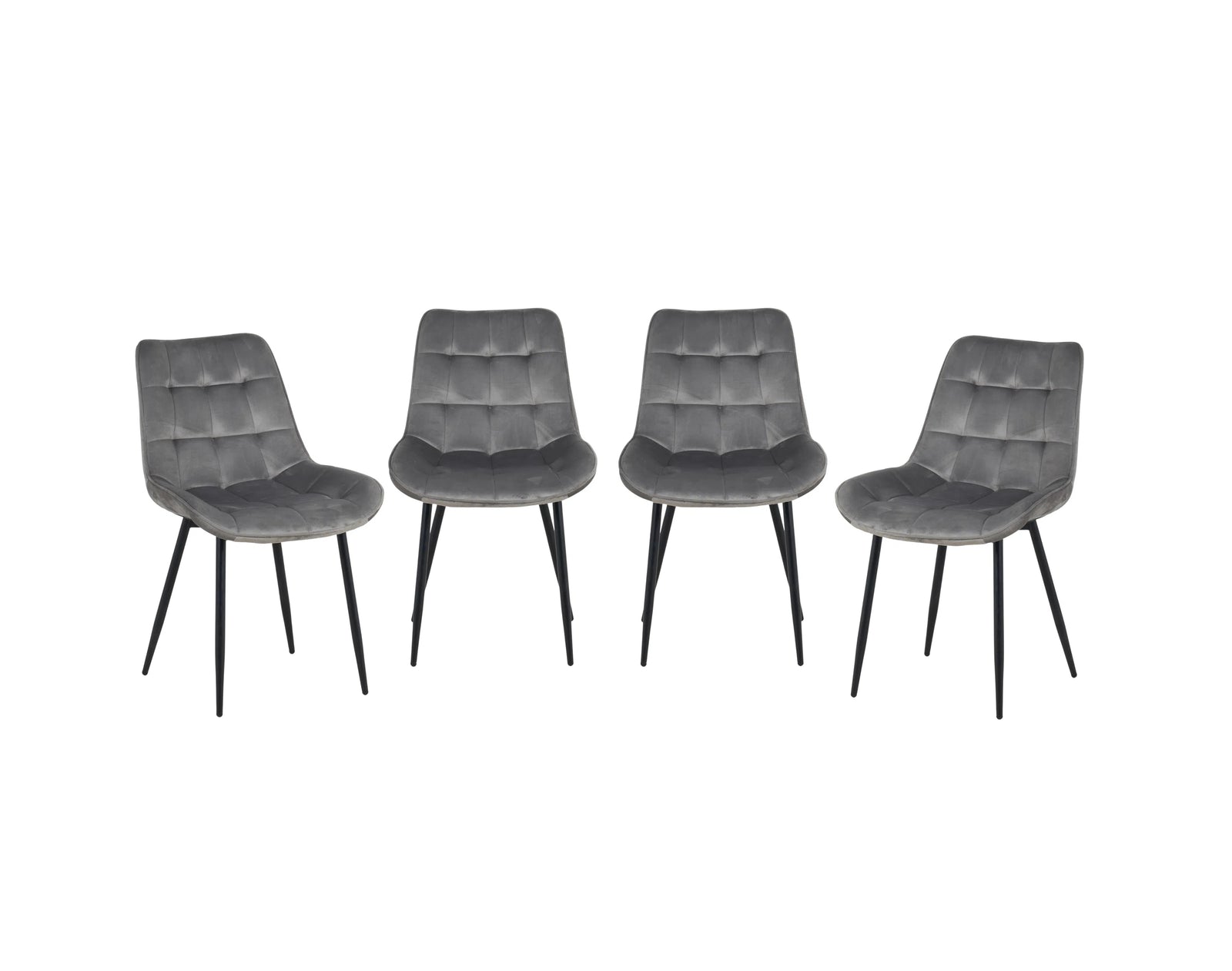 Colorado Dining Table With 4 Erica Velvet Chairs | One Size | Grey