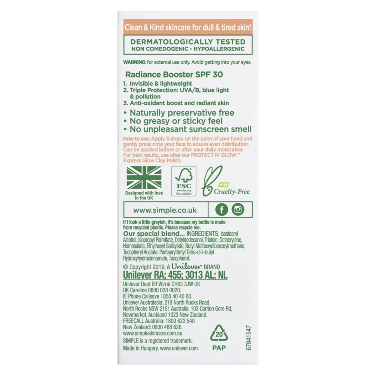 Face Radiance Booster Spf30 50ml, 3pk | Set of 3