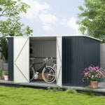 11 X 5.6ft Galvanised Metal Garden Shed With Lockable Doors