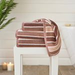 Madison Striped Towels – Ultra-soft 100 Percent Bci Cotton, Elegantly Absorbent | Bath Towel | Pink