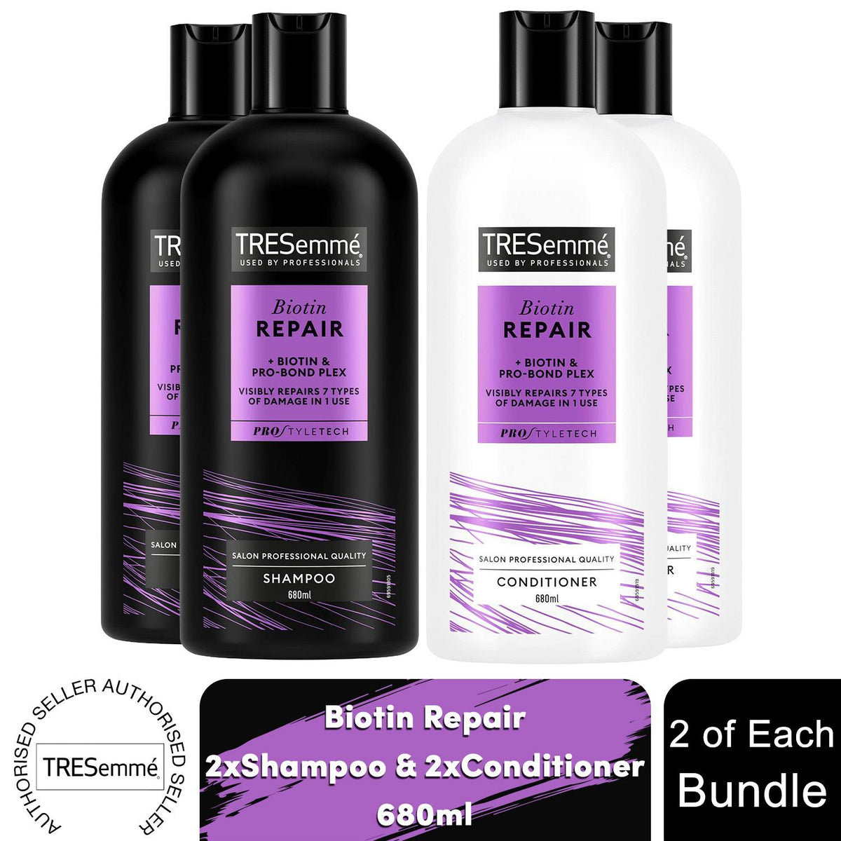 Shampoo & Conditioner Bundle 680ml Each - Biotin Repair | Set of 2