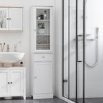 Storage Cabinet Organizer Tower With Shelves & Drawer | One Size | White