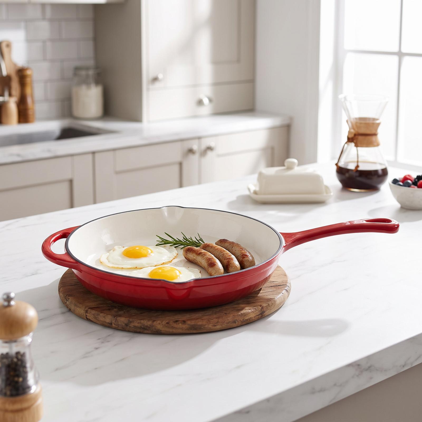 Breeins Enameled Cast Iron Skillet With Handles