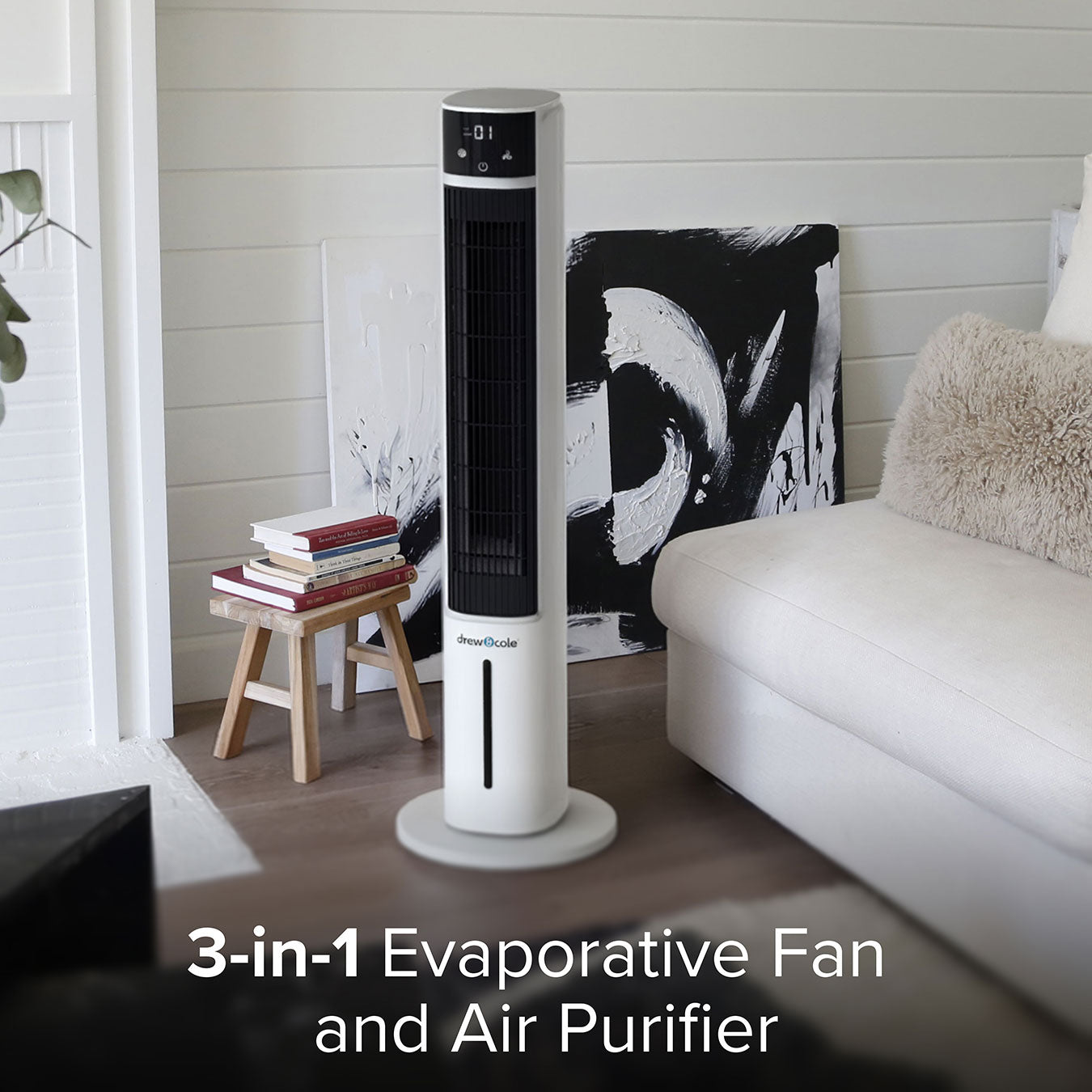 SmartAir Speedi Chill 3-in-1 Oscillating Tower Fan, Evaporative Air Cooler and Air Purifier
