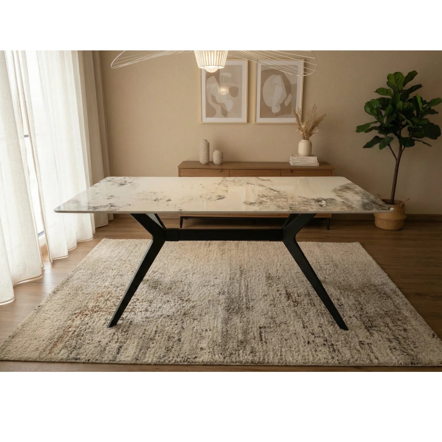San Diego Marble Top Rectangular Dining Table