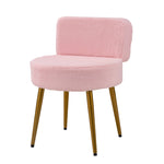 Upholstered Dressing Table Stool With Adjustable Feet | Pink