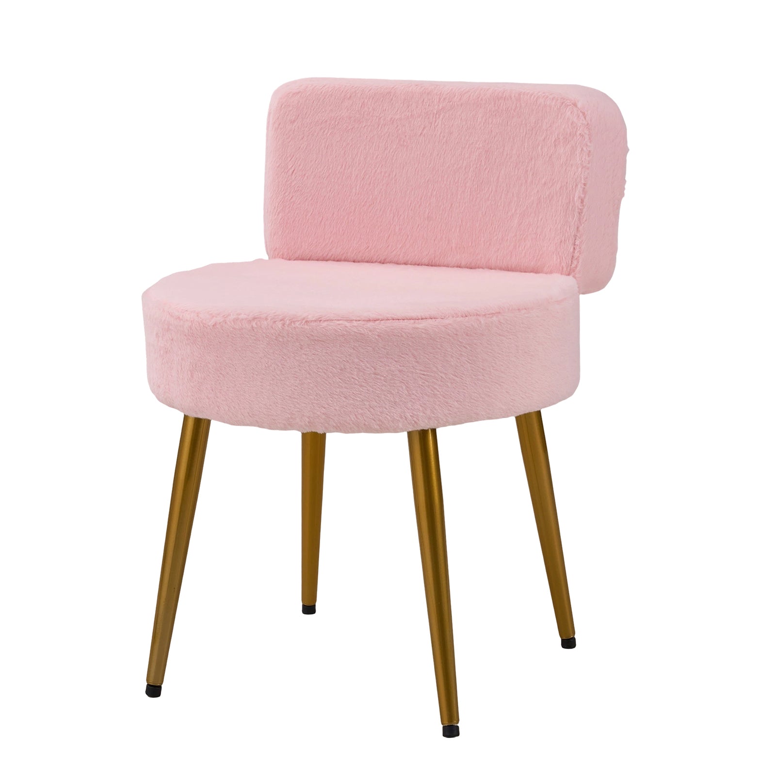 Upholstered Dressing Table Stool With Adjustable Feet | Pink