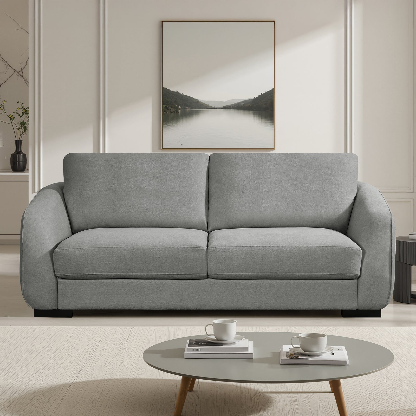 Fairview Soft Fabric 3 Seat Sofa | Grey