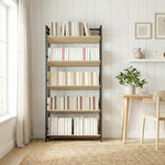 Bookcase Anti-slip Design 5-tier | Oak