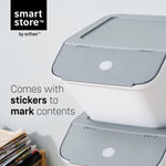 Collect Stack-it Multipurpose Storage Bin With Lid | Medium | White