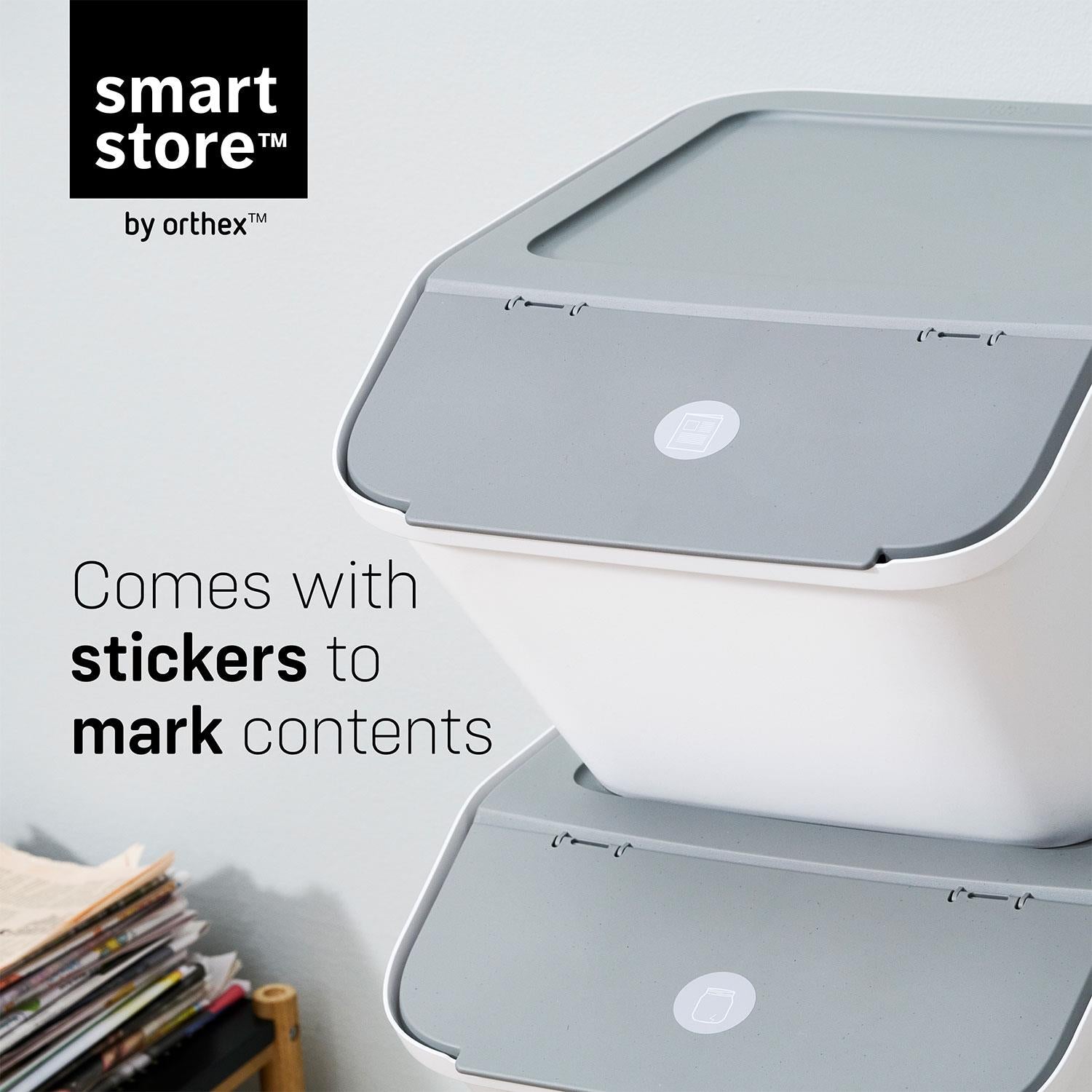 Collect Stack-it Multipurpose Storage Bin With Lid | Large | White