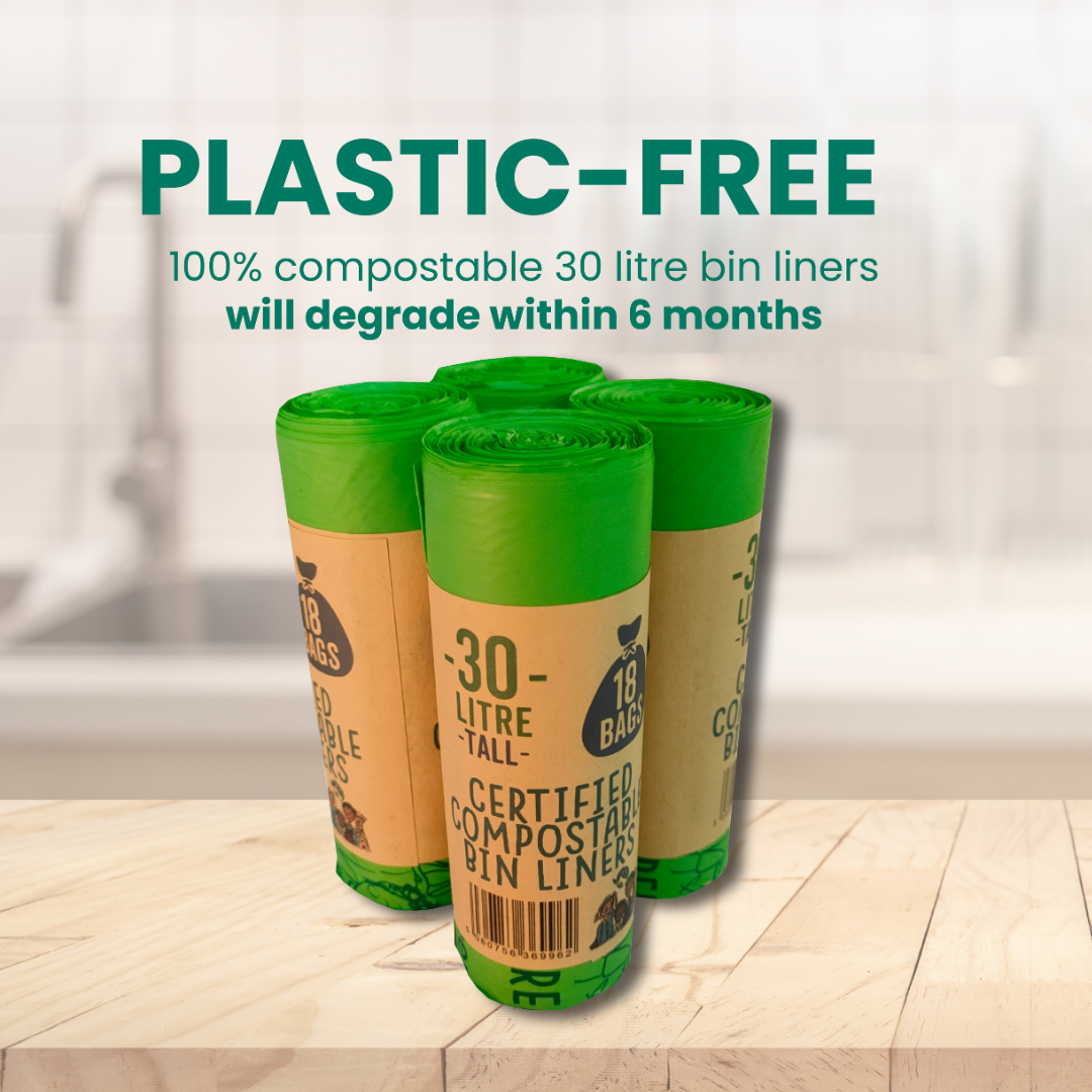 30 Litre Compostable Waste Bags | Set of 4 | Green