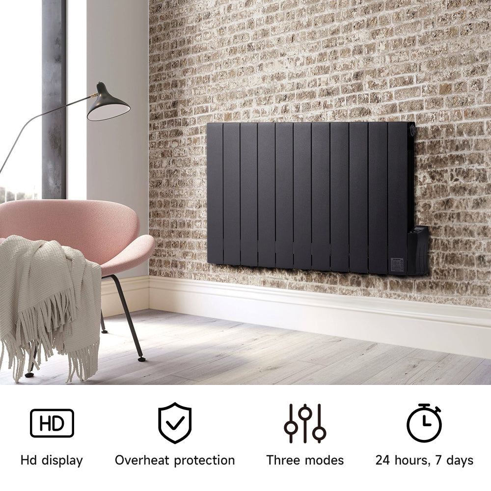 Oil-filled Radiator Space Heater With Led Display, 7-day/24-hour Timer, Adjustable Thermostat & Overheat Protection | 1800w