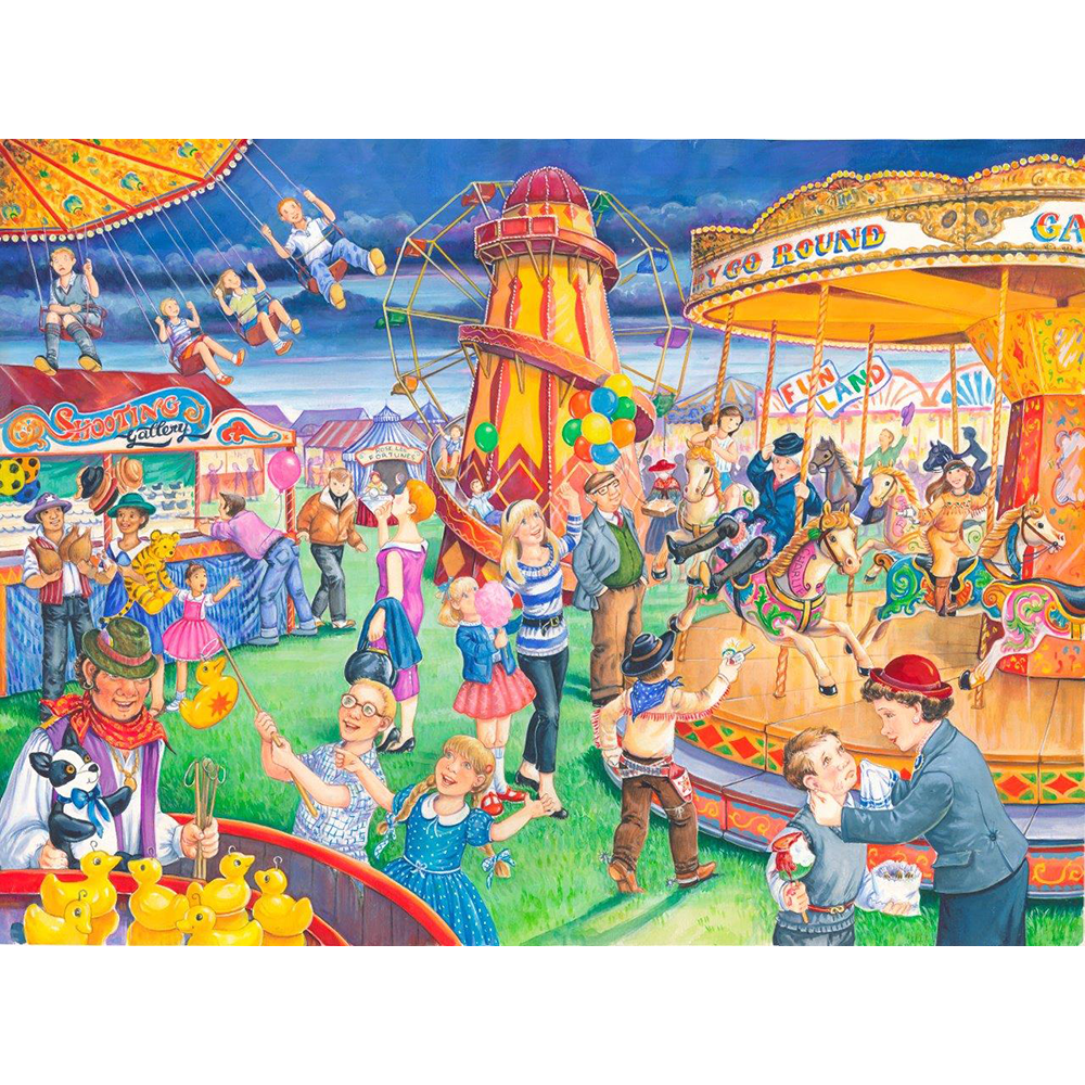 Fairground Rides - Big 250 Piece Jigsaw Puzzle For Adults & Kids, With Extra Large Pieces