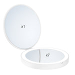 Led Shaving Make Up Folding Travel Mirror 7x Magnification | White