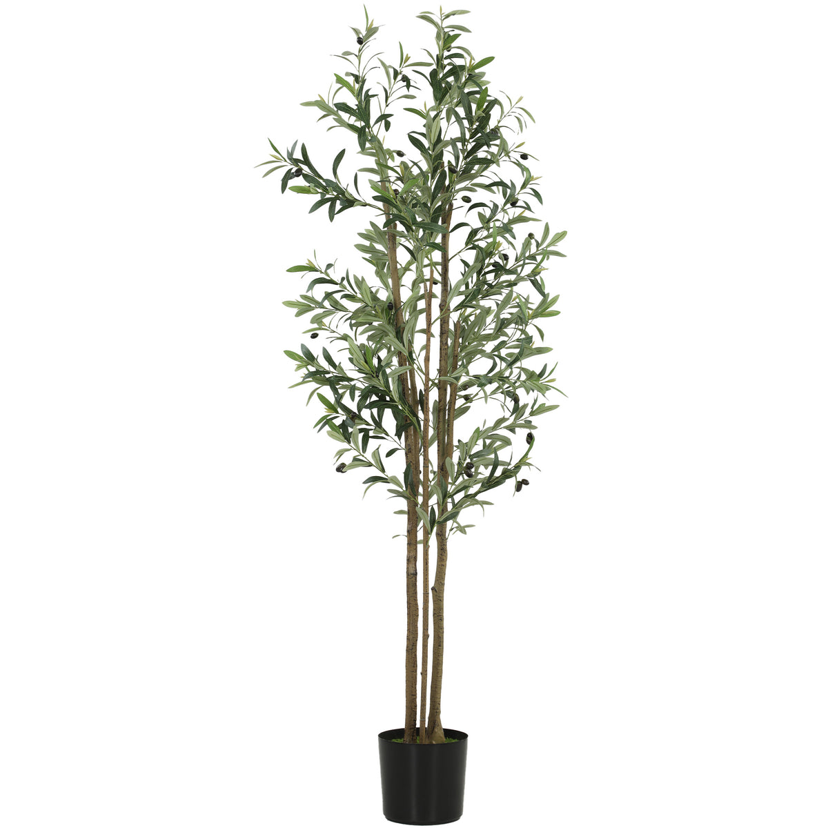 HOMCOM Decorative Artificial Plant, Silk Olive Tree