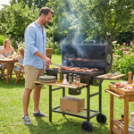 Charcoal Bbq Grill With Foldable Shelves