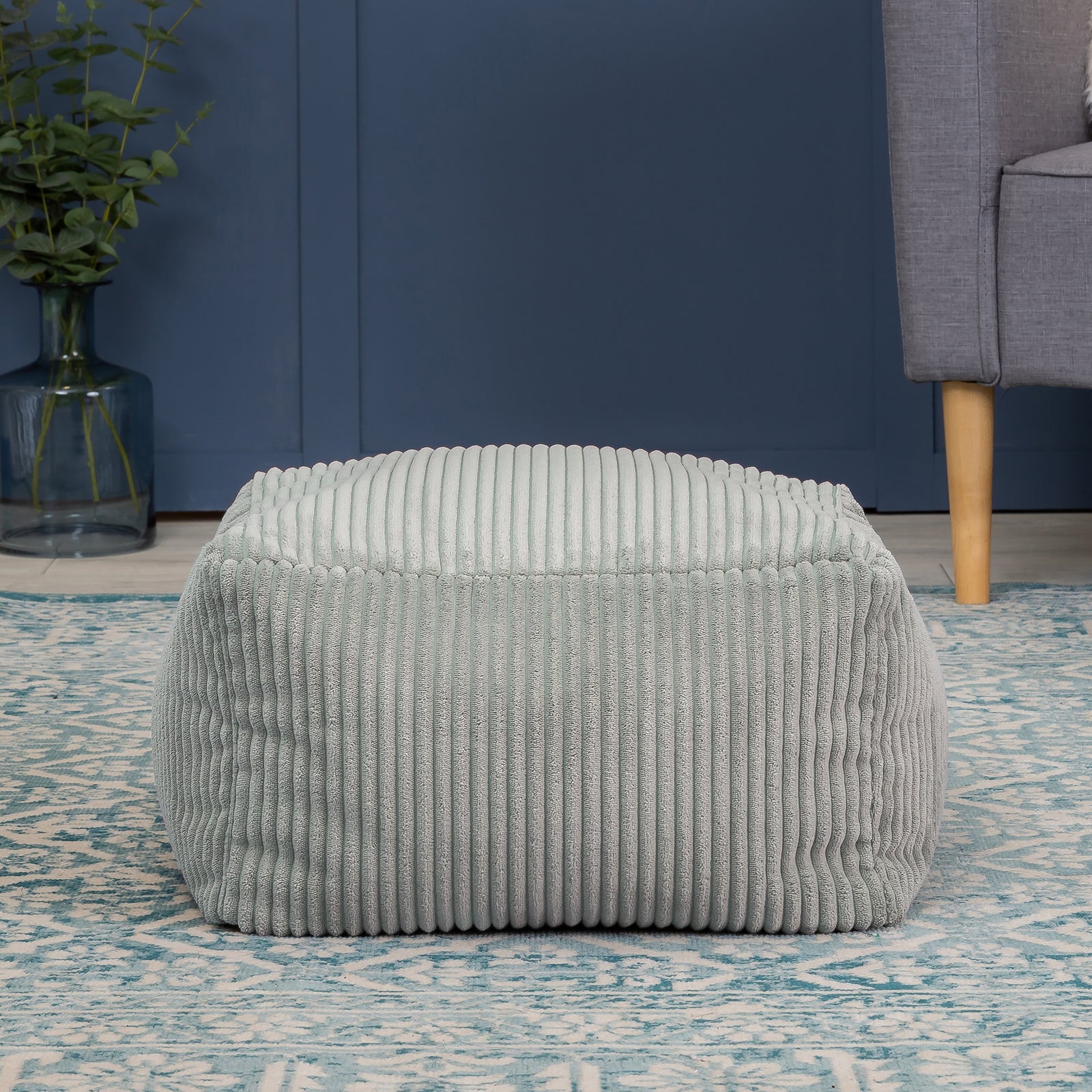 Theo Cord Bean Bag Pouffe Footstool