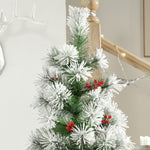 5ft Christmas Xmas Tree Pine Look And Metal Stand Snow Gift 184 Tips