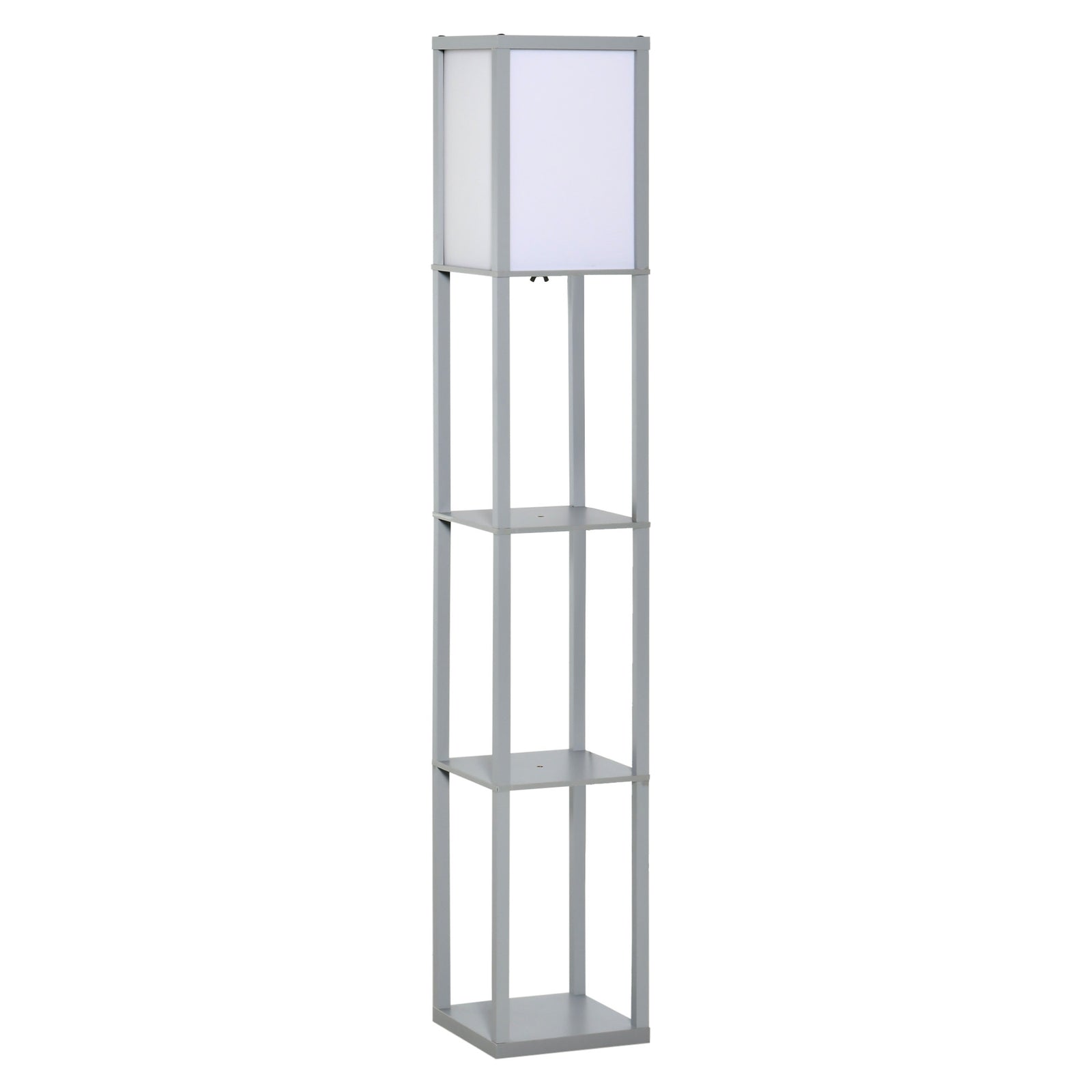 Floor Lamp Reading Lamp With 3-tier Storage Shelf Acrylic | One Size | Gray