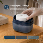 Reusable 1000ml Dehumidifier With 2 Calcium Chloride Refill Tabs | Navy Blue