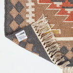 Jaipur Handwoven Brown And Orange Kilim Wool Rug | 150cm x 220cm | Brown